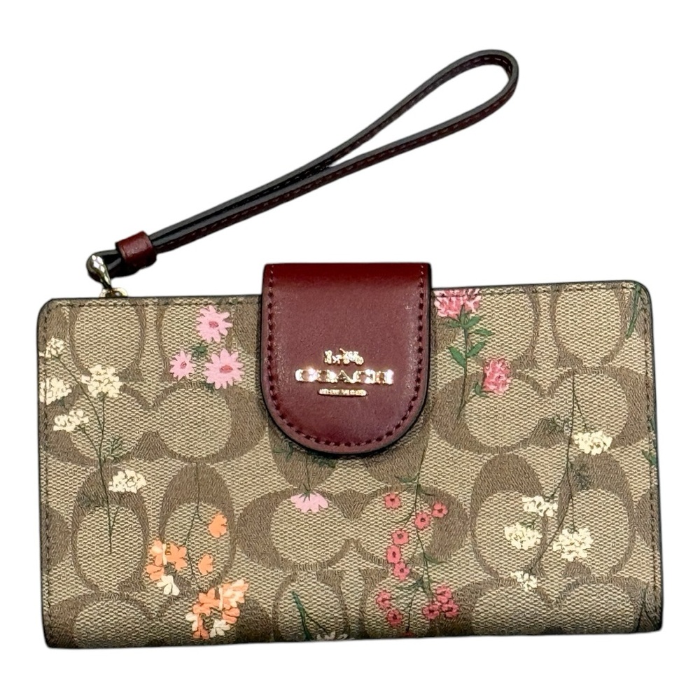 Coach wristlet wallet in Colorblock Signature Canvas